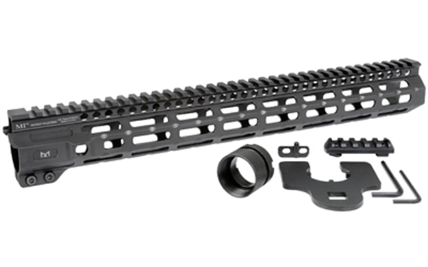 Picture of Midwest Industries Inc Micrm15 M-Series Ar-15 6061 Aluminum Black Hard Coat Anodized 15" MI-CRM15 816537018117