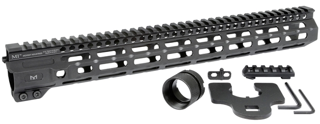 Picture of Midwest Industries Inc Micrm15 M-Series Ar-15 6061 Aluminum Black Hard Coat Anodized 15" MI-CRM15 816537018117