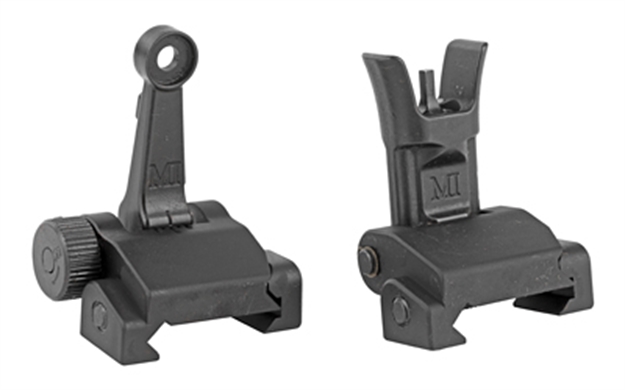 Picture of Midwest Industries Micrsset Combat Rifle Sight Set  Black Flip UP Front & Rear For Ar-15, M16, M4 MI-CRS-SET