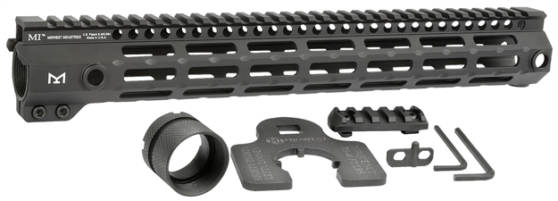 Picture of Midwest Industries Mig4m14 Tactical G4m Handguard Ar-15 Black Hardcoat Anodized Black 14" 6061-T6 Aluminum M-Lok MI-G4M14 812102033011