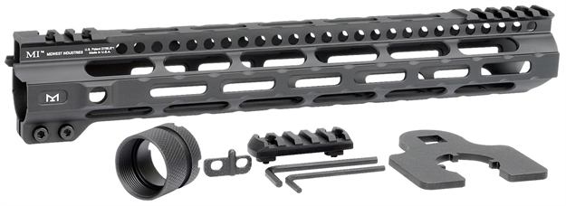 Picture of  Midwest Industries Miulw12625 Ultralight  Ar-15 Black Hardcoat Anodized Aluminum/Polymer 12.625" Picatinny/M-Lok