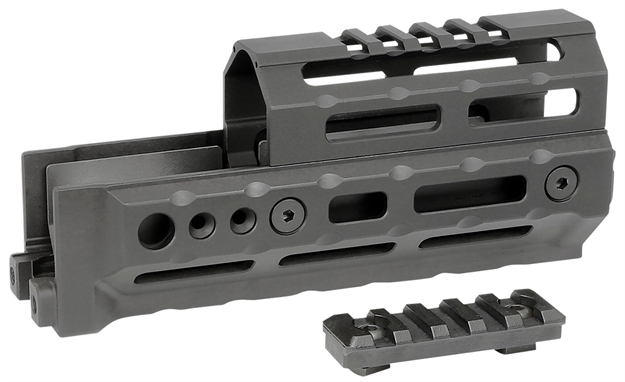 Picture of Midwest Industries Miakalpha6 Alpha  Drop-In Aluminum Black Hardcoat Anodized 5 Slot Picatinny Rail Ak-Platform 6" Long Compatible W/M-Lok MI-AK-ALPHA6 812102034049