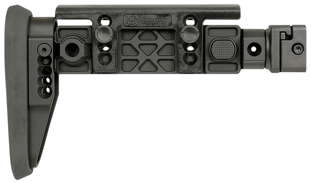 Picture of Midwest Industries Miakalphafs Alpha Folding Stock Black Synthetic Side Folding Stock With Adjustable Cheekrest, Compatible W/ 1913 Picatinny Rail Adapter For Ak-Platform MI-AK-ALPHA-FS