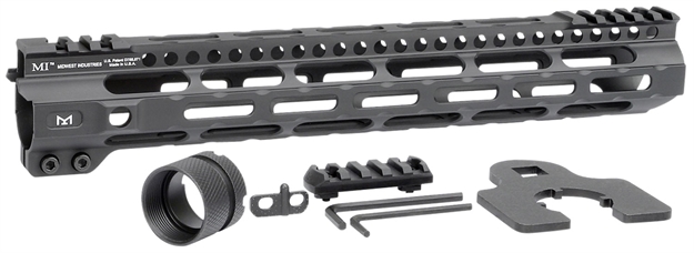 Picture of  Midwest Industries Micrlw12625 Combat Lightweight Ar-15 Black Hardcoat Anodized Aluminum/Polymer 12.625" Picatinny/M-Lok