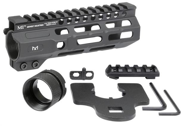 Picture of  Midwest Industries Micrm6 Combat  Black Hardcoat Anodized 6061-T6 Aluminum 6" Picatinny/M-Lok