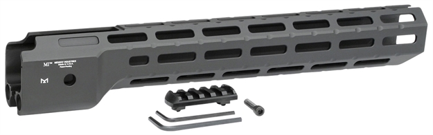 Picture of  Midwest Industries Micrpc9x Combat  Ruger Pc9 M-Lok Handguard Black Hardcoat Anodized 6061-T6 Aluminum 14"
