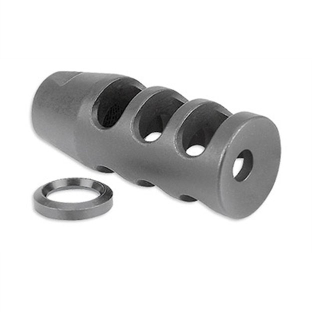 Picture of Midwest Industries Miarmb1 Muzzle Brake  Black Phosphate Steel With 1/2"-28 Tpi Threads For 223 Rem, 5.56X45mm Nato Ar-Platform MI-AR-MB1