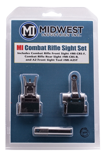 Picture of Midwest Industries Micrsset Combat Rifle Sight Set  Black Flip UP Front & Rear For Ar-15, M16, M4 MI-CRS-SET 816537017899