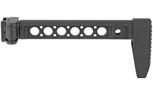 Picture of  Midwest Industries Mistapsflws Buttstock With Folding Adaptor  Black Steel With Minimalistic Butt Plate 812102033332