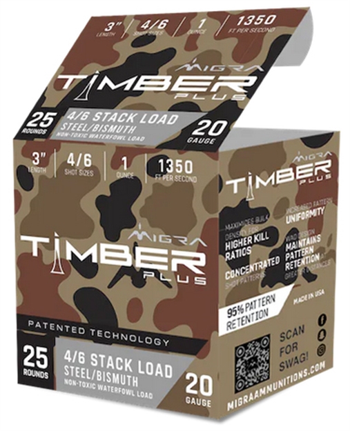 Picture of  Migra Ammunitions M20sb46 Combinational  20Gauge 3" 1Oz 4/6Shot 25 Per Box/10 Case 686162340194