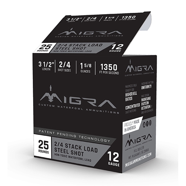 Picture of Migra Ammunition Staxd Steel 12Ga 3.5 1-5/8Oz #2-4 25/10 M12LS24