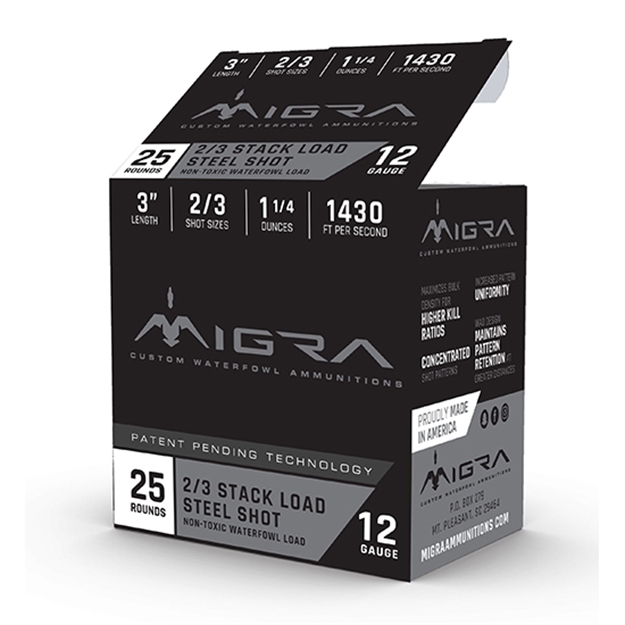 Picture of  Migra Ammunitions M12s23 Staxd Hunting 12 Gauge 3" 1 1/4 OZ 2/3 Shot 25 Per Box/ 10 CS 683828726552