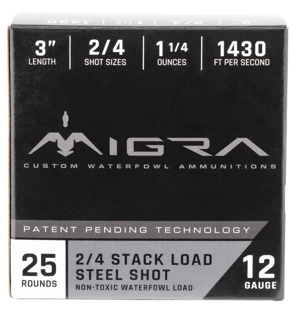 Picture of Migra Ammunition M12s246p Combinational Weekender 12 Gauge 3" 1 1/4 OZ 2,4 Shot 25 Bx/ 6 CS
