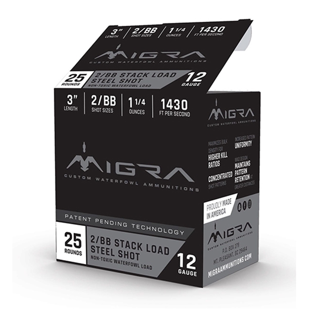 Picture of  Migra Ammunitions M12s2bb Staxd  12 Gauge 3" 1 1/4 OZ 2/Bb Shot 25 Per Box/ 10 CS