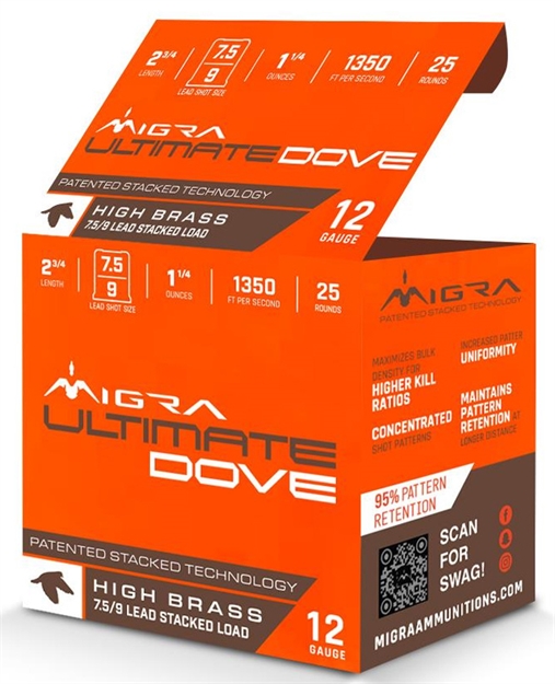 Picture of Migra Ammunition Dove 12Ga 2.75 1.25Oz #7.5-9 25/10 M12UD759 850060794001