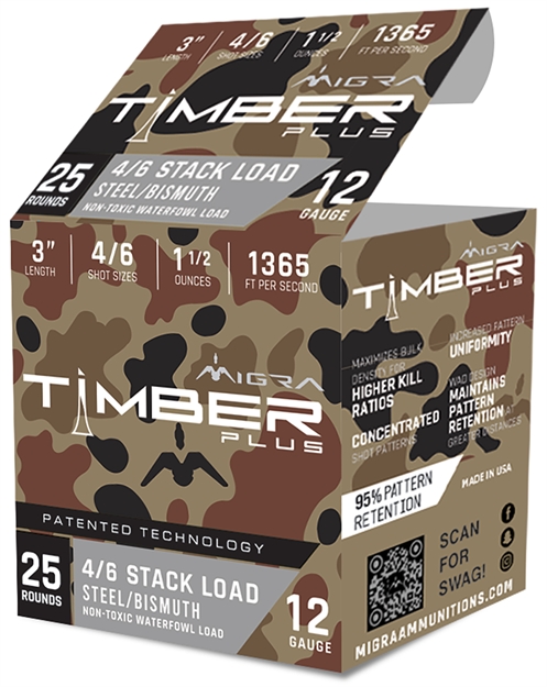 Picture of Migra Ammunitions M12sb46 Combinational  12Gauge 3" 1 1/2Oz 4/6Shot 25 Per Box/10 Case M45230B