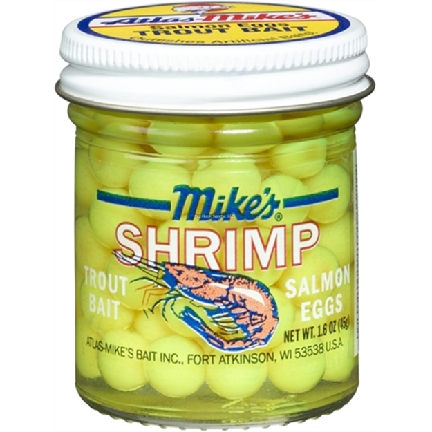 Picture of Mike's Shrimp Salmon Eggs Flourescent Yellow 1.1 OZ Jar