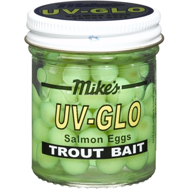 Picture of Mike's UV Glo Salmon Eggs Chartreuse 1.1 OZ Jar