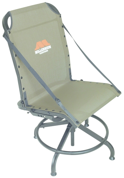 Picture of Millennium Treestands Shooting Chair For Tower Stands, Swiveling, Aluminum W/Steel Base, 17" - 24" Height, Olive Drab