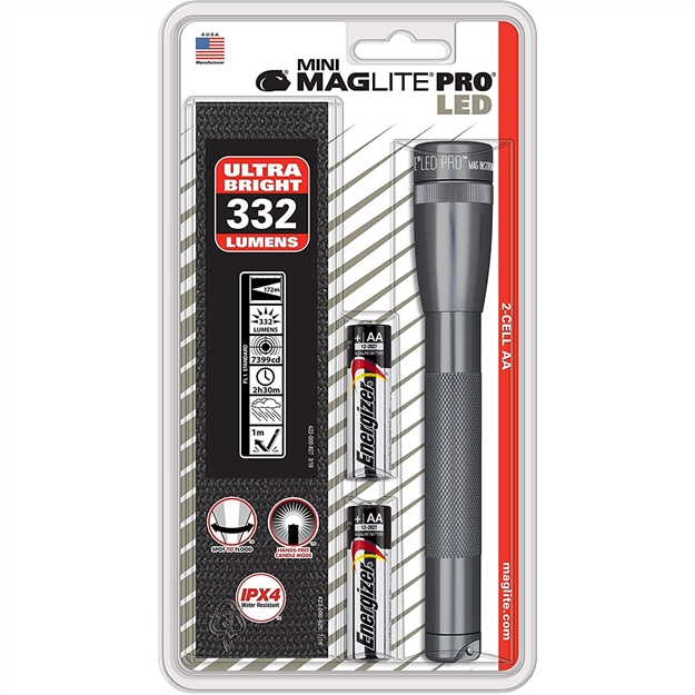 Picture of Mini Maglite Led Pro 2Aa Gray Flashlgiht W Holster