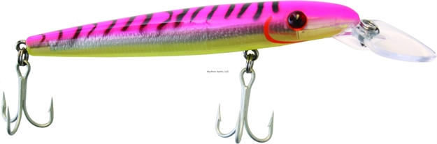 Picture of Mirrolure Big Game Deep 25'+ Trolling Plug, 7", 2 1/8 Oz, Mackerel Stripes/Pink Back/Chartreuse Belly/Silver Scale, Floating, UP TO 7 Kts