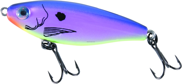 Picture of Mirrolure C-Eye Pro Series Suspending Twitchbait, 2 5/8", 3/8 Oz, 3-D Eyes, Plum Back/Chartreuse Belly/Violet