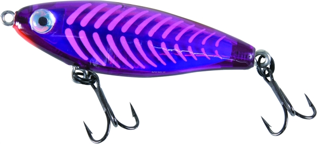 Picture of Mirrolure C-Eye Pro Series Suspending Twitchbait, 2 5/8", 3/8 Oz, 3-D Eyes, Violet/Pink Bones