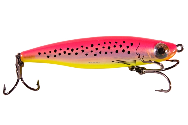 Picture of Mirrolure C-Eye Pro Series Suspending Twitchbait, 3 1/2", 1/2 Oz, 3-D Eyes, Pink Back/Chartreuse Belly/Silver