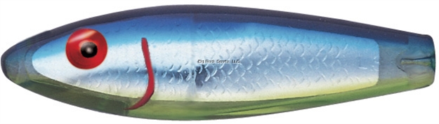 Picture of Mirrolure Classic Series Sinking Twitchbait, 3 5/8", 1/2 Oz, 3-D Eyes, Blue Back/Transparent Chartreuse Belly/Silver Scale