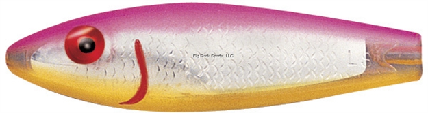 Picture of Mirrolure Classic Series Sinking Twitchbait, 3 5/8", 1/2 Oz, 3-D Eyes, Fluorescent Hot Pink Back/Yellow Belly/Silver Scale