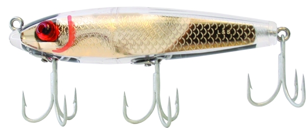 Picture of Mirrolure Classic Series Twitchbait, 3 5/8", 3/8 Oz, 3-D Eyes, Gold Scale/Clear, Floating