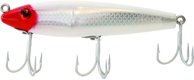 Picture of Mirrolure Classic Series Twitchbait, 3 5/8", 3/8 Oz, 3-D Eyes, Red Head/White Back & Belly/Silver Scale, Floating