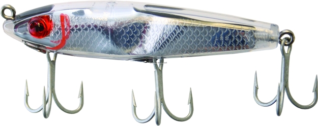 Picture of Mirrolure Classic Series Twitchbait, 3 5/8", 3/8 Oz, 3-D Eyes, Silver Scale/Clear, Floating