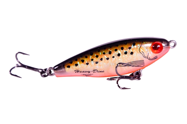 Picture of Mirrolure Heavy Dine Sinking Twitchbait, 2 5/8", 7/16 Oz.,  Black Back/Orange/Gold Broken Glass