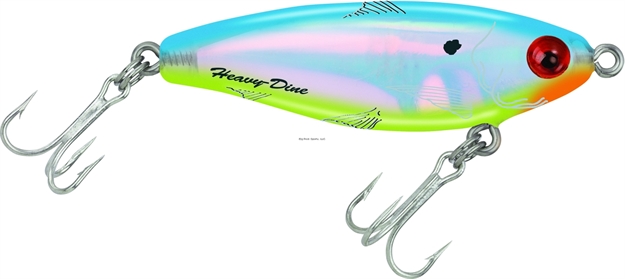 Picture of Mirrolure Heavy Dine Sinking Twitchbait, 2 5/8", 7/16 Oz, 3-D Eyes, Rattling, Blue Back/Chartreuse Belly/Silver