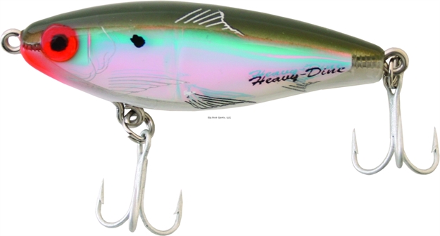 Picture of Mirrolure Heavy Dine Sinking Twitchbait, 2 5/8", 7/16 Oz, 3-D Eyes, Rattling, Green Back/White Belly/Silver
