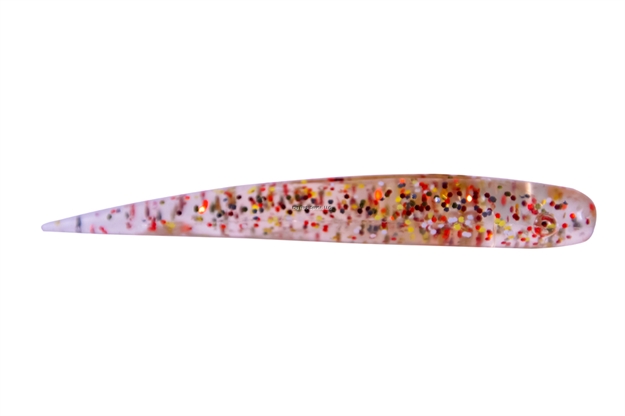 Picture of Mirrolure Lil John XL Scented Soft Plastic Twitchbait, 4 1/4", Gold/Red Glitter, Shrimp Scent