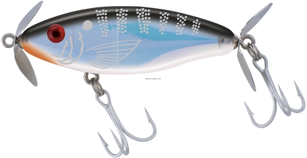 Picture of Mirrolure Mirro Prop Dual-Prop Floating Twitchbait, 3", 1/2 Oz, Black Back/White Belly/Silver