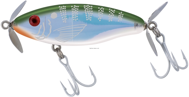Picture of Mirrolure Mirro Prop Dual-Prop Floating Twitchbait, 3", 1/2 Oz, Green Back/White Belly/Silver