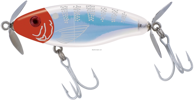 Picture of Mirrolure Mirro Prop Dual-Prop Floating Twitchbait, 3", 1/2 Oz, Red Head/White Back & Belly/Silver