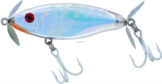 Picture of Mirrolure Mirro Prop Dual-Prop Floating Twitchbait, 3", 1/2 Oz, Silver Scale/Clear