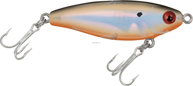 Picture of Mirrolure Mirrodine Mini Suspending Twitchbait, 2 1/4", 3/16 Oz, 3-D Eyes, Black/Bone Back/Orange/Bone Belly/Silver