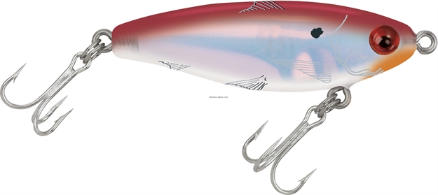 Picture of Mirrolure Mirrodine Mini Suspending Twitchbait, 2 1/4", 3/16 Oz, 3-D Eyes, Red Back/White Belly/Silver
