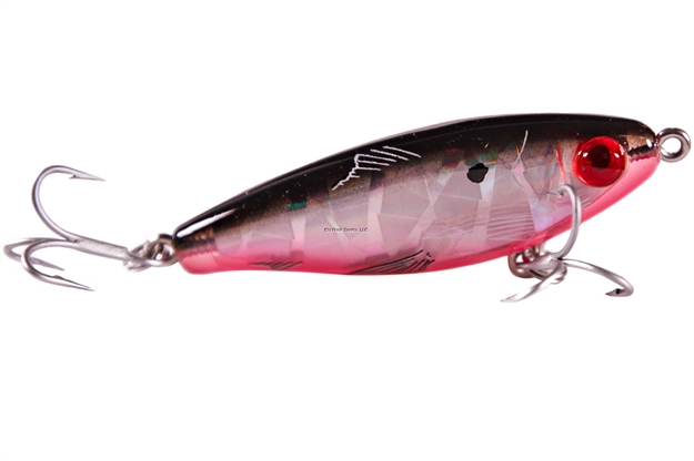 Picture of Mirrolure Mirrodine Suspending Twitchbait, 2 5/8", 3/8 Oz, 3-D Eyes, Black Back/Pink Belly/Pink Broken Glass