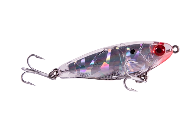 Picture of Mirrolure Mirrodine Suspending Twitchbait, 2 5/8", 3/8 Oz, 3-D Eyes, Clear Silver Broken Glass