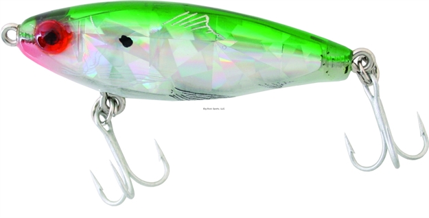 Picture of Mirrolure Mirrodine Suspending Twitchbait, 2 5/8", 3/8 Oz, 3-D Eyes, Emerald Green Back/Pearl Belly/Silver Broken Glass