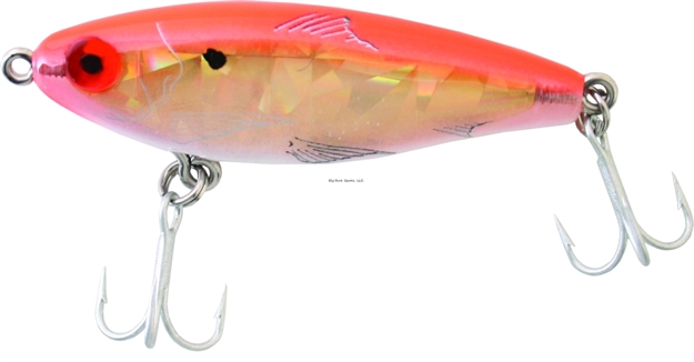 Picture of Mirrolure Mirrodine Suspending Twitchbait, 2 5/8", 3/8 Oz, 3-D Eyes, Orange/Gold/White Broken Glass