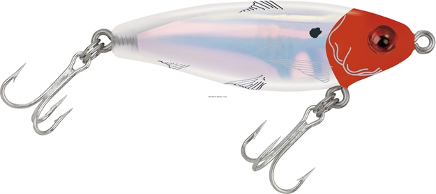 Picture of Mirrolure Mirrodine Suspending Twitchbait, 2 5/8", 3/8 Oz, 3-D Eyes, Red Head/White Back & Belly/Silver