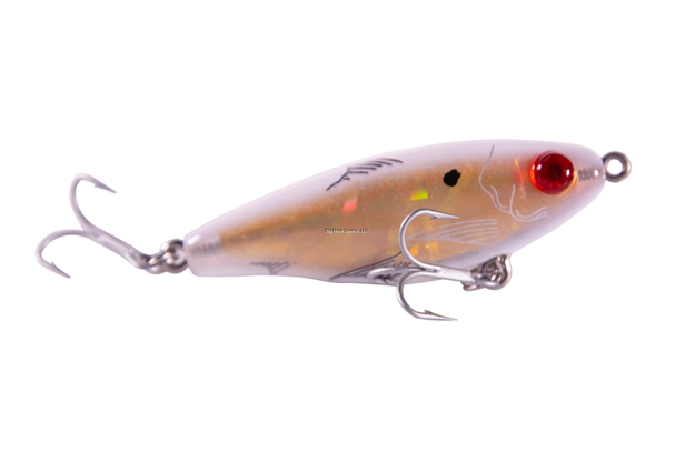 Picture of Mirrolure Mirrodine Suspending Twitchbait, 2 5/8", 3/8 Oz, 3-D Eyes, White Back & Belly Gold Broken Glass