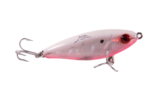Picture of Mirrolure Mirrodine Suspending Twitchbait, 2 5/8", 3/8 Oz, 3-D Eyes, White Back/Pink Belly/Silver Broken Glass